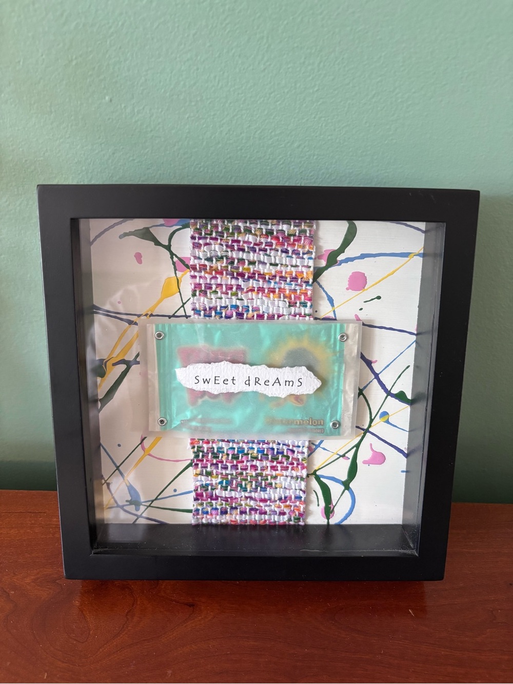 Framed 'Sweet Dreams' Shadow Box Mixed Media Wall Art - Multicolor